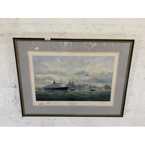 319 - A late 20th century framed E. D. Walker pencil signed limited edition 193/850 print titled 'Q.E.2 in... 