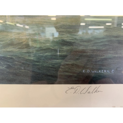 319 - A late 20th century framed E. D. Walker pencil signed limited edition 193/850 print titled 'Q.E.2 in... 