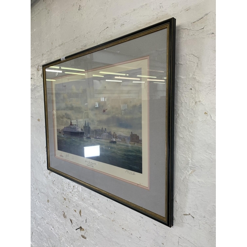 319 - A late 20th century framed E. D. Walker pencil signed limited edition 193/850 print titled 'Q.E.2 in... 