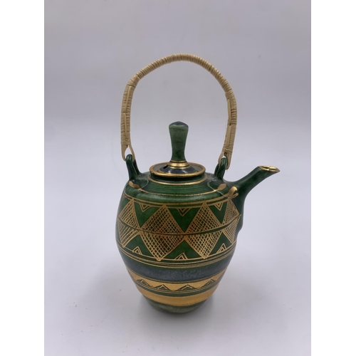 410 - A Mary Rich studio pottery miniature coffee pot - approx. 13cm high (excluding handle)