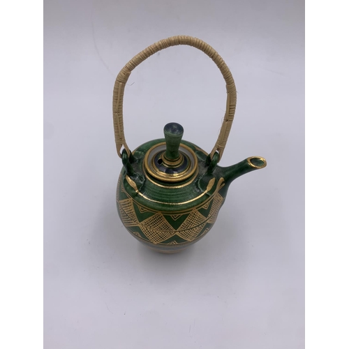 410 - A Mary Rich studio pottery miniature coffee pot - approx. 13cm high (excluding handle)