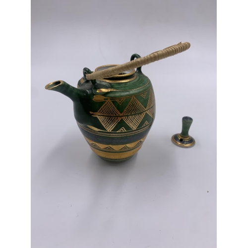 410 - A Mary Rich studio pottery miniature coffee pot - approx. 13cm high (excluding handle)