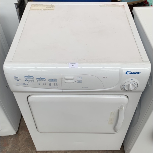 957 - A Candy Nova CDV262 6kg 60cm tumble dryer