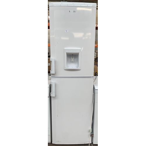 968 - A Beko CXFD5104W A+ class upright fridge freezer with water dispenser - approx. 182cm high