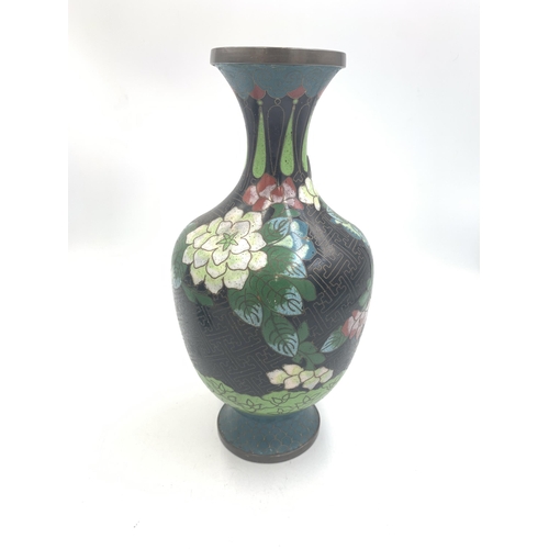 2140 - A pair of vintage Japanese cloisonné vases - approx. 23cm high