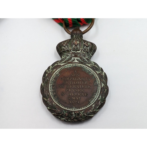 2151 - A pair of French Napoleon III 1857 - 1870 Saint Helena military medals