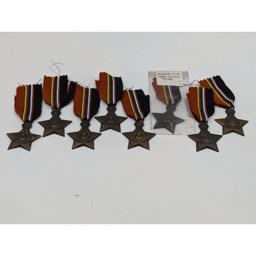 2153 - Eight WWII Bahawalpur Victory Star military medals