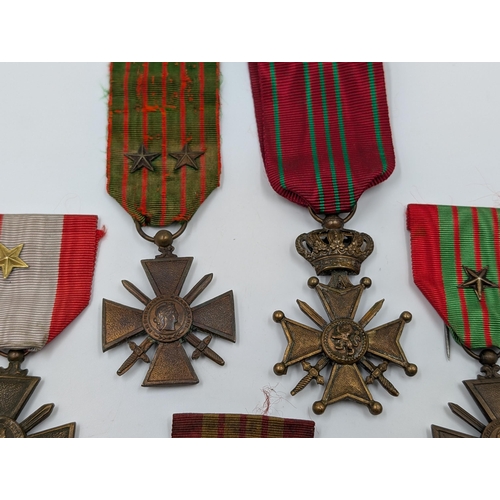 2155 - Five Croix de Guerre military medals, four French and one Belgian