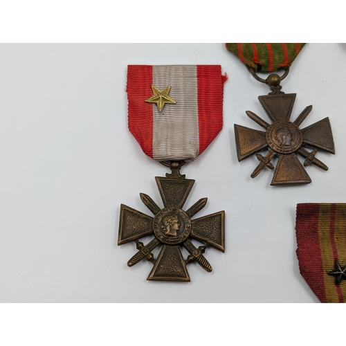 2155 - Five Croix de Guerre military medals, four French and one Belgian