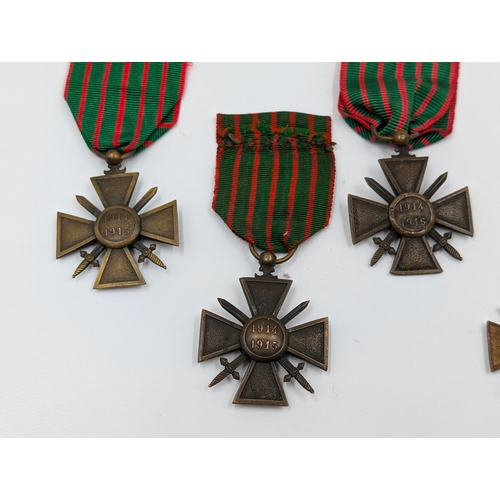 2156 - Five WWI French Croix de Guerre military medals