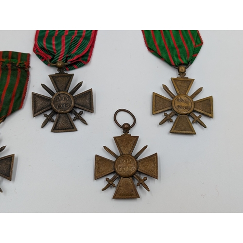 2156 - Five WWI French Croix de Guerre military medals