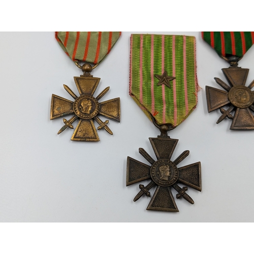 2157 - Five WWI French Croix de Guerre military medals