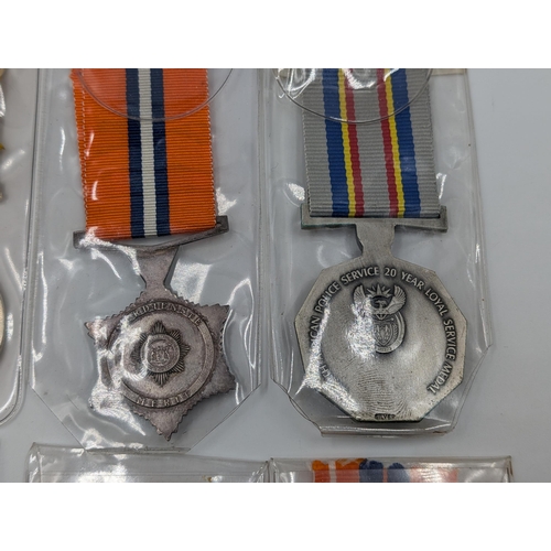 2162 - Six South African military medals to include Prison Service, General Service, Pro Patria etc.