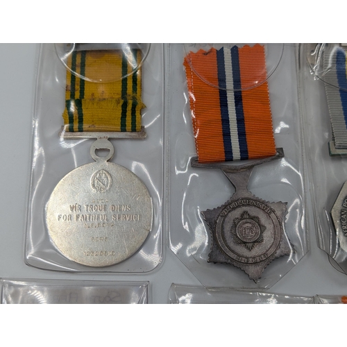 2162 - Six South African military medals to include Prison Service, General Service, Pro Patria etc.