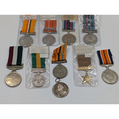 2164 - Ten military medals to include Indian Operation Vijay, Namibian Campaign Star, Pakistan War with Ind... 