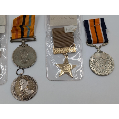 2164 - Ten military medals to include Indian Operation Vijay, Namibian Campaign Star, Pakistan War with Ind... 