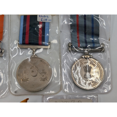 2164 - Ten military medals to include Indian Operation Vijay, Namibian Campaign Star, Pakistan War with Ind... 