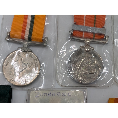 2164 - Ten military medals to include Indian Operation Vijay, Namibian Campaign Star, Pakistan War with Ind... 