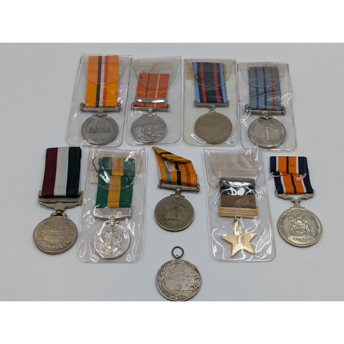 2164 - Ten military medals to include Indian Operation Vijay, Namibian Campaign Star, Pakistan War with Ind... 