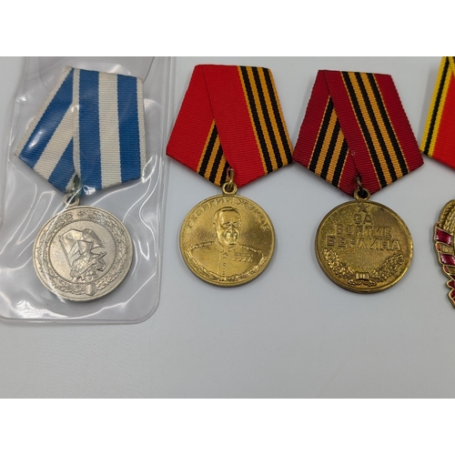 2166 - Ten Russian military medals to include 100 year Anniversary of the Soviet Marshall George Zhukov etc... 