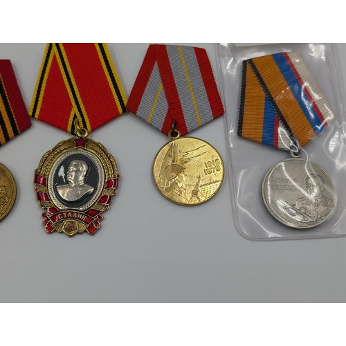 2166 - Ten Russian military medals to include 100 year Anniversary of the Soviet Marshall George Zhukov etc... 