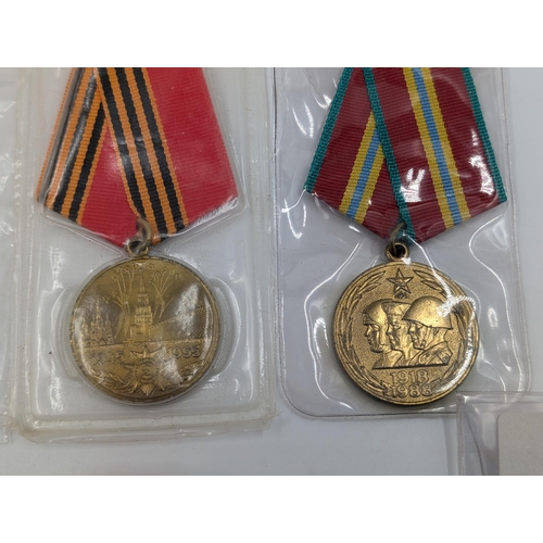 2166 - Ten Russian military medals to include 100 year Anniversary of the Soviet Marshall George Zhukov etc... 