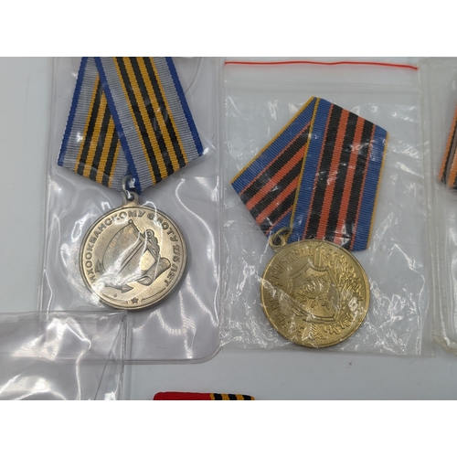 2166 - Ten Russian military medals to include 100 year Anniversary of the Soviet Marshall George Zhukov etc... 