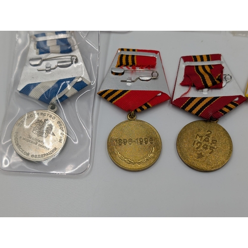 2166 - Ten Russian military medals to include 100 year Anniversary of the Soviet Marshall George Zhukov etc... 