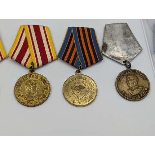 2167 - Ten Russian military medals to include 100 year Anniversary of the Soviet Marshall George Zhukov etc... 