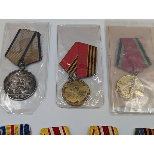 2167 - Ten Russian military medals to include 100 year Anniversary of the Soviet Marshall George Zhukov etc... 