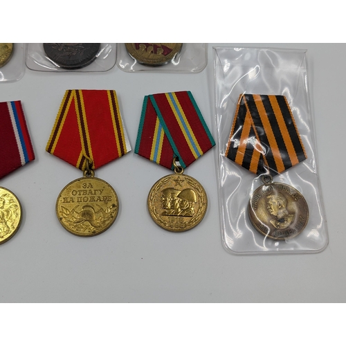 2169 - Ten Russian military medals to include Veteran of Labour, 80th Anniversary of the Great Socialist Re... 