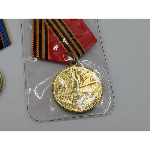 2170 - Ten Russian military Medals to include USSR Soviet 50 Year Anniversary, Valiant Labour, Twenty Years... 