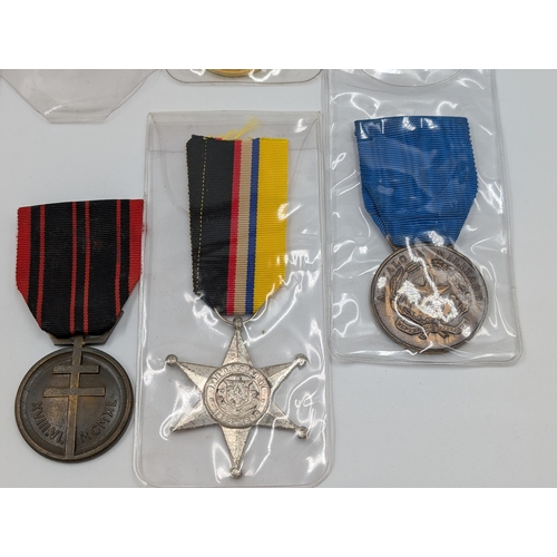 2171 - Ten military medals to include WWI Italian War, French Resistance, European Confederation etc.