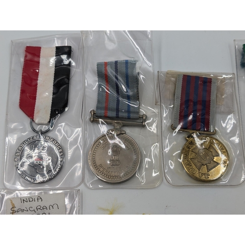 2172 - Ten military medals to include India Sangram, Zimbabwe Independence, Namibia Commendation etc.