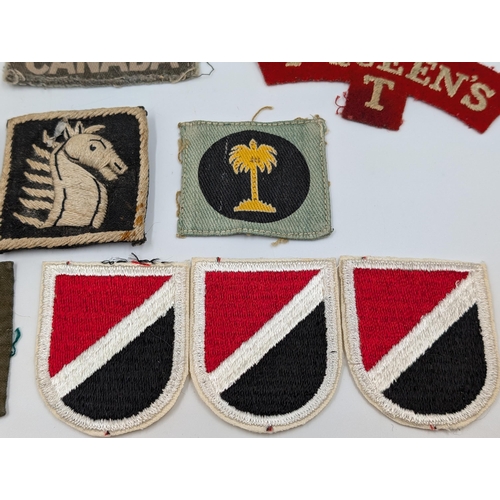 2176 - Ten embroidered military cloth patches to include Royal Canadian Army Cadets, 4th Queen's T, Lincoln... 