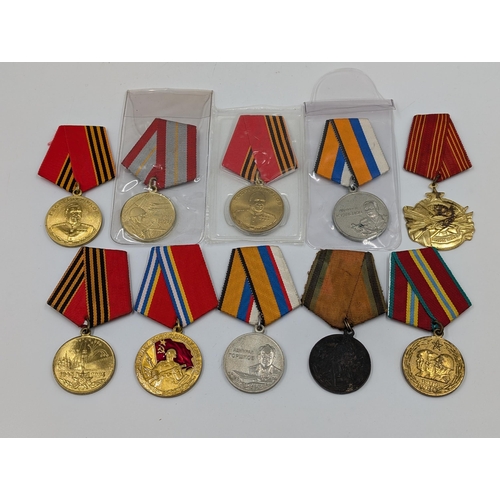 2208 - Ten Russian military medals to include 50 years of Victory, Umalatova Jubilee etc.