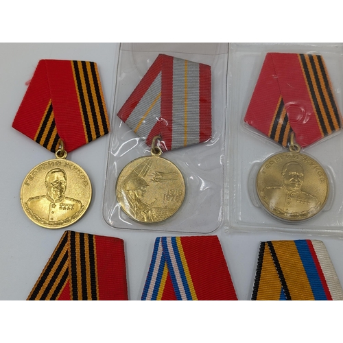 2208 - Ten Russian military medals to include 50 years of Victory, Umalatova Jubilee etc.