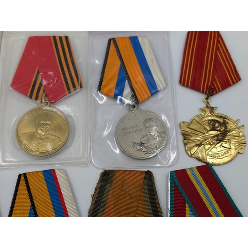 2208 - Ten Russian military medals to include 50 years of Victory, Umalatova Jubilee etc.