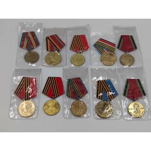 2209 - Ten Russian military medals to include 70 years of armed forces, 20th Anniversary of Victory etc.