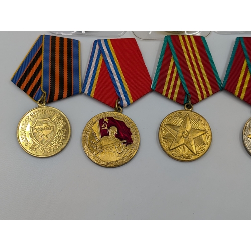 2210 - Ten Russian military medals to include Southern Group of Forces, Impeccable Service, 150 years of Fi... 