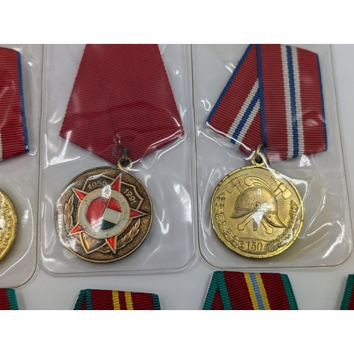 2210 - Ten Russian military medals to include Southern Group of Forces, Impeccable Service, 150 years of Fi... 