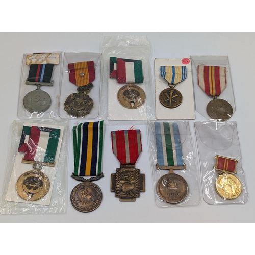 2213 - Ten military medals to include Vietnam Republic Gallantry Cross, Pakistani War with India, U.S. Air ... 