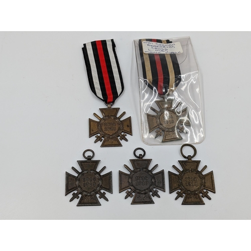 2216 - Five WWI German Hindenburg Cross military medals