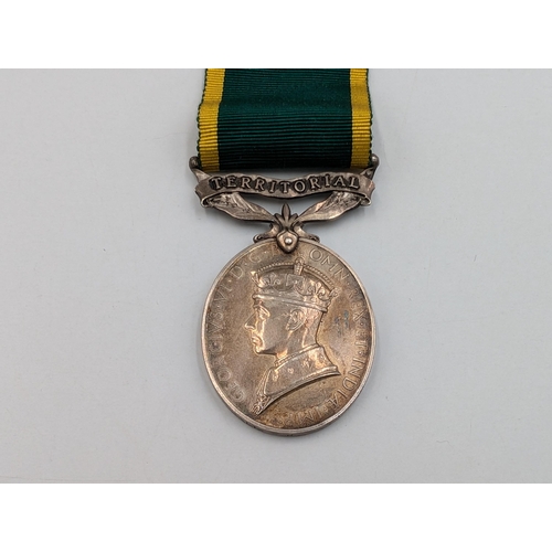 2226 - A WWII British Territorial Efficiency Medal presented to Lt. S. H. King R.A.