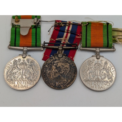 2227 - Three WWII British The Defence Medals