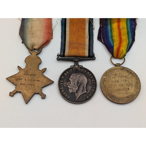 2229 - Three WWI British medals presented to 11230 Pte. J. Willcox Rif. Brig.