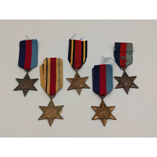 2231 - Five WWI medals, three The 1939 - 1945 Star, one The Burma Star and one The Africa Star presented to... 