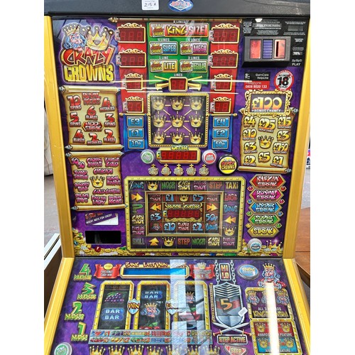 215A - A Reflex Gaming Crazy Crowns fruit machine - approx. 172cm high x 72cm wide x 64cm deep