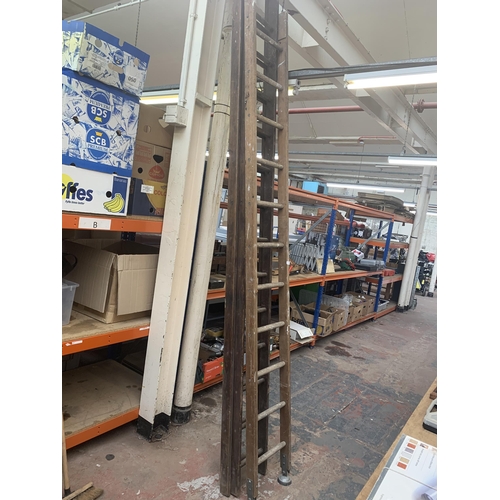 1059 - A set of vintage wooden work ladders