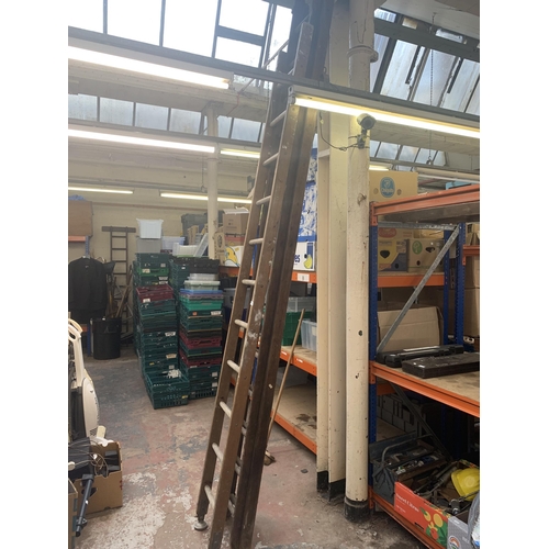 1059 - A set of vintage wooden work ladders